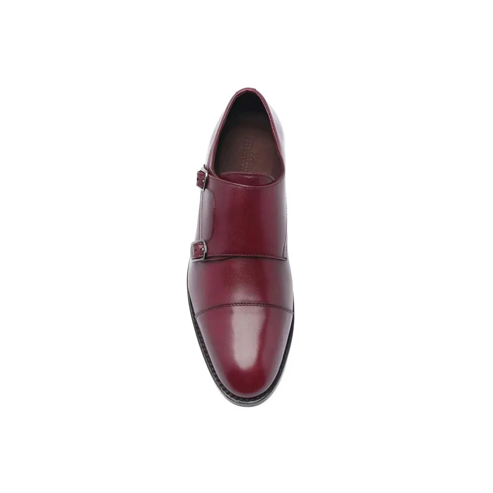 Anthony Veer Roosevelt II Oxford Men's 7.5 M Red Monk Strap Dress Shoe Hawk2897